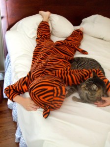 tiger boy and his tiger cat